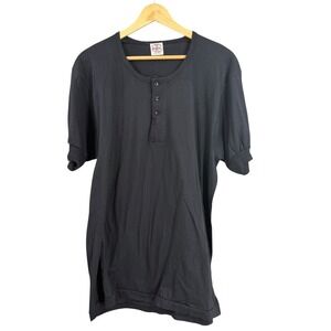 Race Brand Shirt Mens 42 Black Henley True Vintage Classic New Republican 1960s